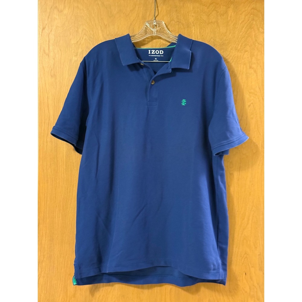 IZOD The Advantage Polo Shirt Mens XL Royal Blue Short Sleeve Pique Golf Top